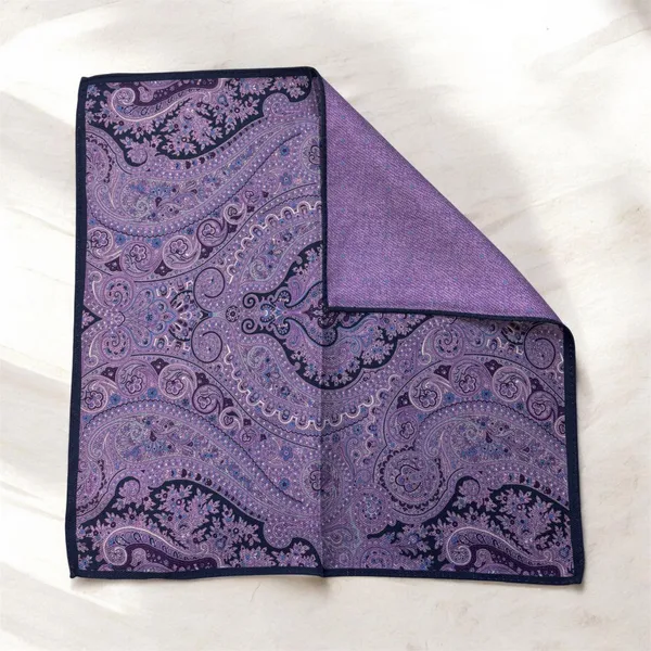 Bruno Piatelli Paisley Print Handkerchief- Purple PURPLE