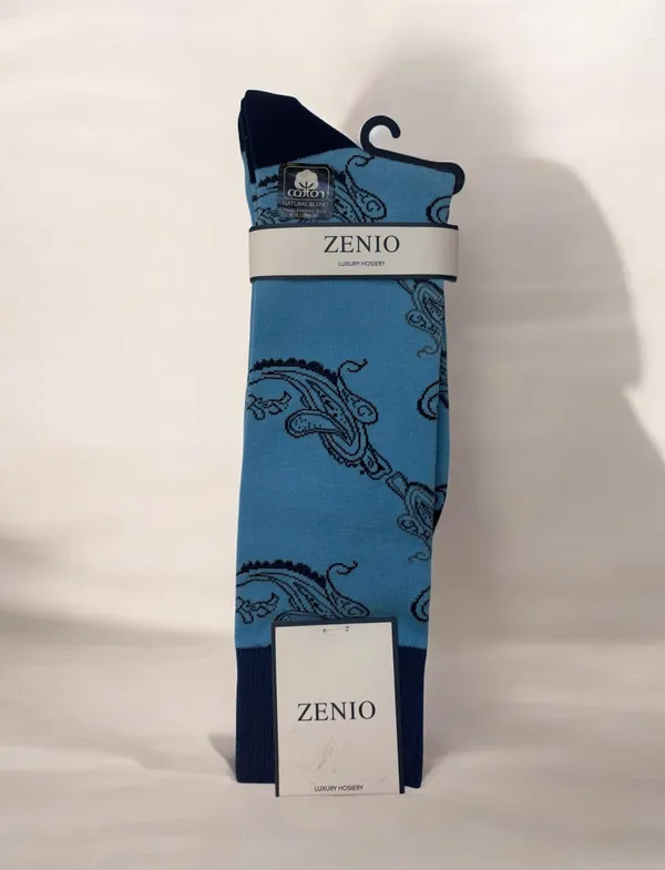Bruno Piatelli Paisley Print Dress Socks- Light Blue LIGHT BLUE