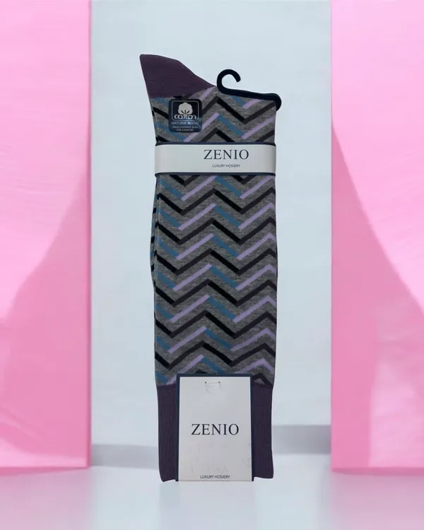 Bruno Piatelli Chevron Print Dress Socks- Purple PURPLE