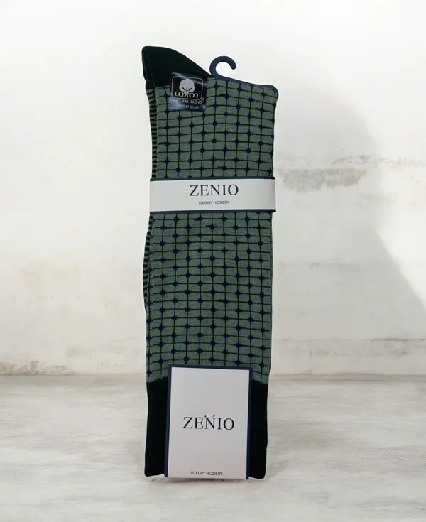 Bruno Piatelli Grid Dress Socks- Hunter Green HUNTER GREEN