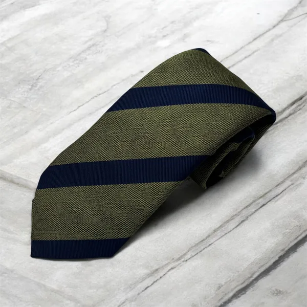 Seward & Stern Green and Navy Striped Tie GREEN