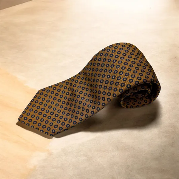 Seward & Stern Navy Dot Tie- Gold GOLD