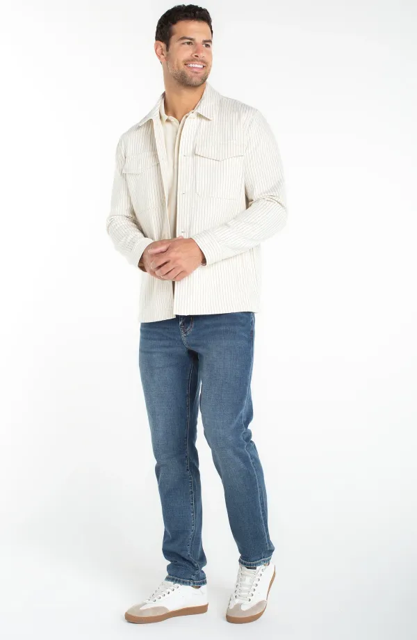 LIVERPOOL JEAN CO Flap Pocket Jacket- ECRU/SLATE ECRU/SLATE