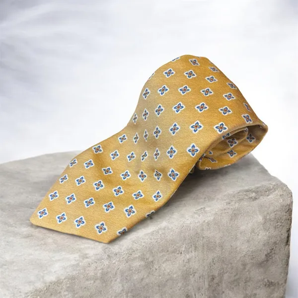 Ruth Graves Designs Clover Pattern Tie- Gold GOLD
