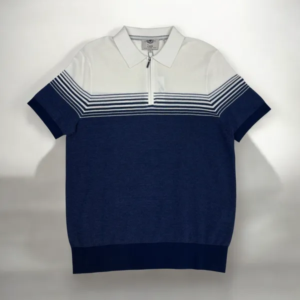 Richard Choi Open-Knit Polo Shirt- Navy NAVY
