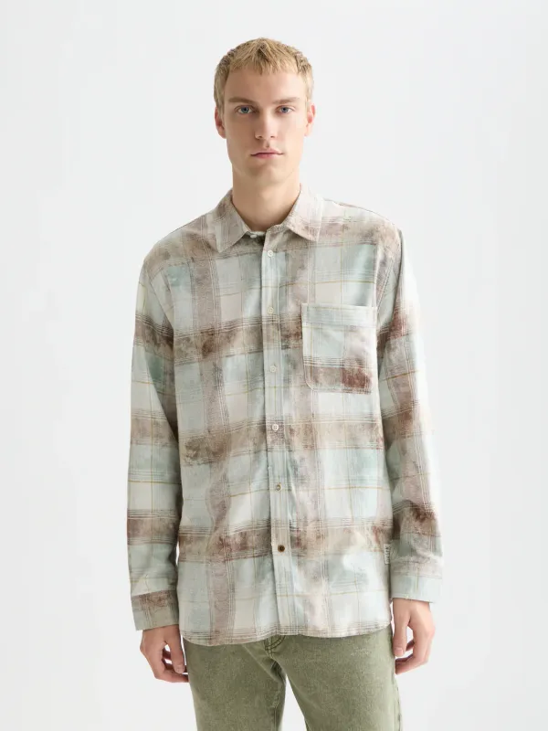 Scotch & Soda Washed check relaxed shirt- Teal TEAL CK