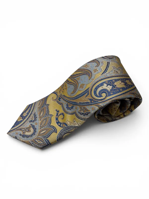 Bruno Piatelli Paisley Print Tie- Yellow/Blue YELLOW/BLUE