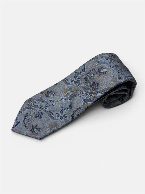 Bruno Piatelli Paisley Print Tie- Blue/Gold BLUE/GOLD