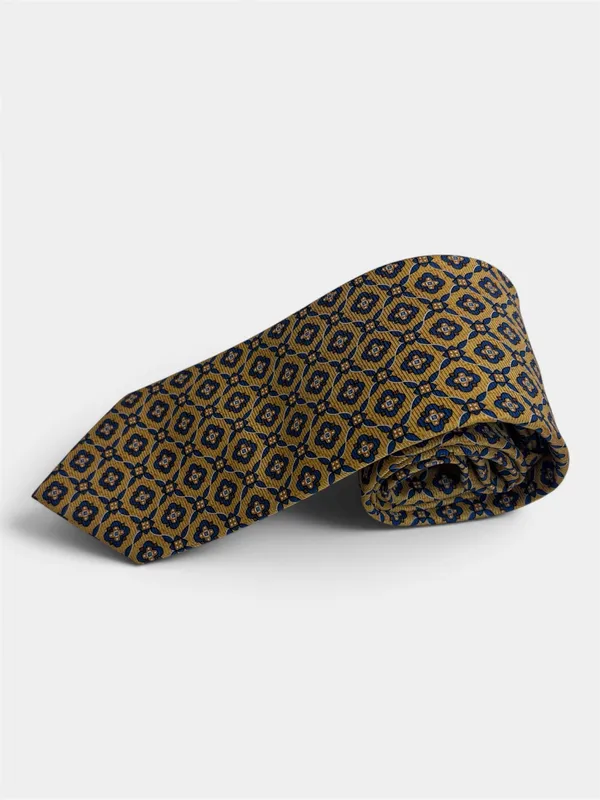 Bruno Piatelli Geometric Motif Tie- Yellow/Blue YELLOW/BLUE