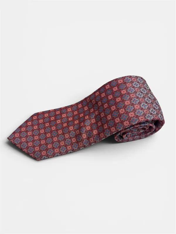Bruno Piatelli Floral Motif Tie- Salmon SALMON