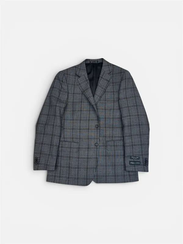 Bresciani Clothing Slim Fit Sport Jacket- Grey GREY CHK