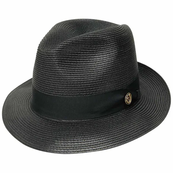 Stetson Hats osebud Black Florentine Milan Straw Hat- Black/White BLACK/WHITE