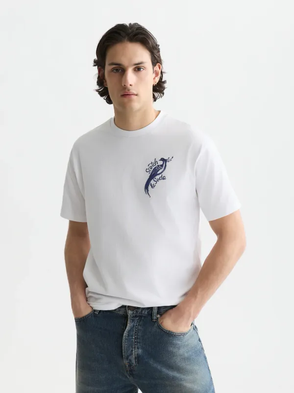 Scotch & Soda Royal Delft Artwork Relaxed T-Shirt- White WHITE