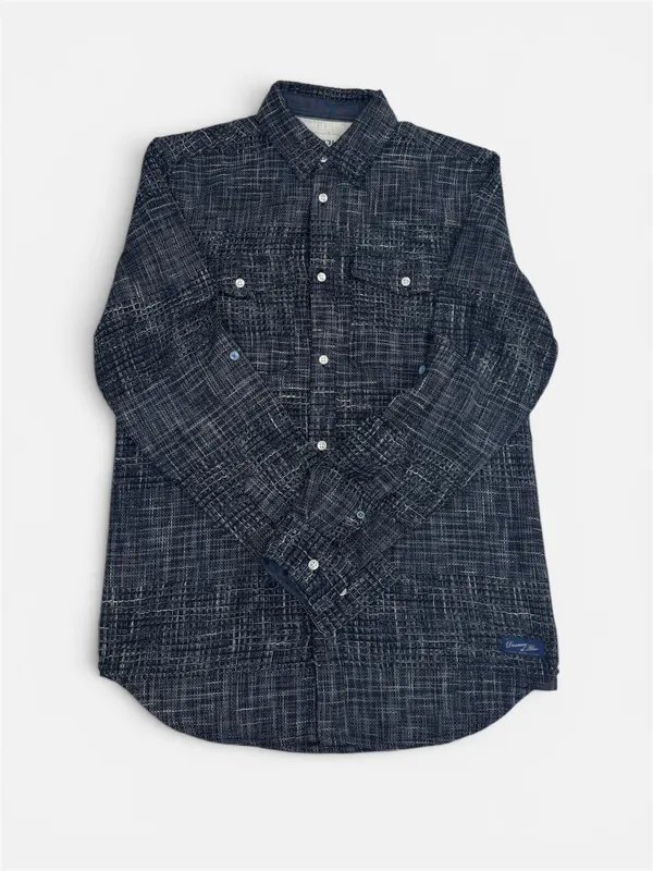 Scotch & Soda Flannel relaxed-fit shirt- Navy NAVY