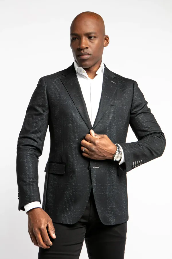 7 Downie St. Stockton Stretch Sport Coat- Black Plaid BLK PLAID