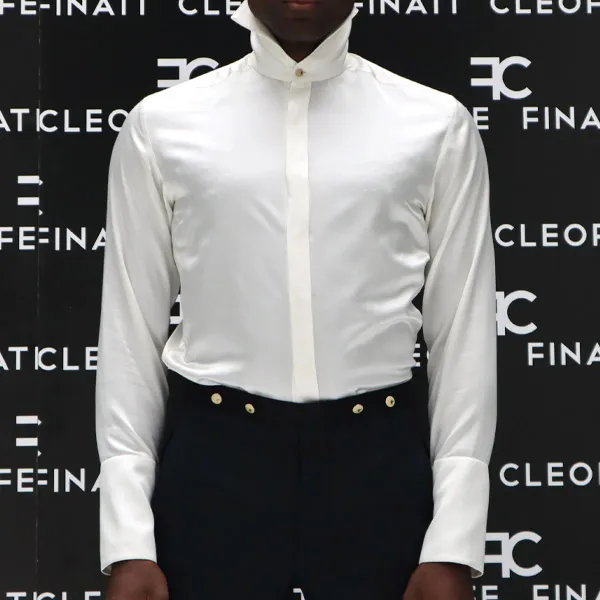 Cleofe Finati Kirk Douglas Tuxedo Shirt- White WHITE