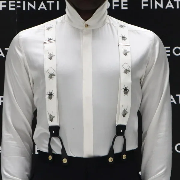 Cleofe Finati Kirk Douglas Suspenders- White WHITE