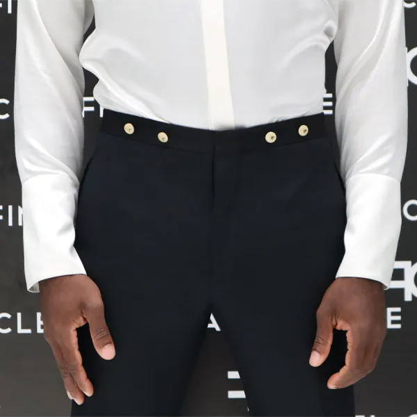 Cleofe Finati Kirk Douglas Tuxedo Pants- Black BLACK