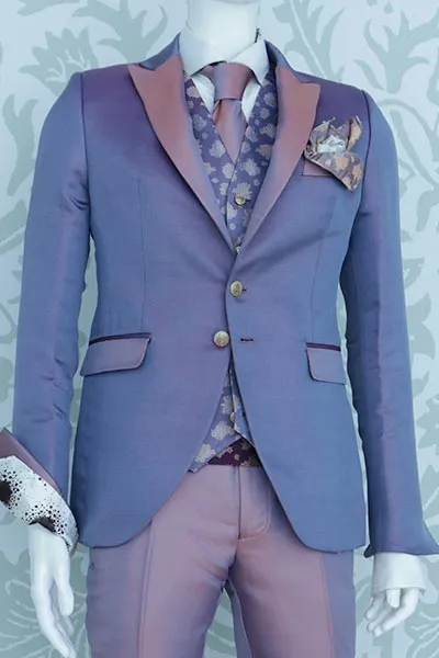 Cleofe Finati TIZIANO TERZANI Men's Suit Jacket- Pink/Blue PINK/BLUE