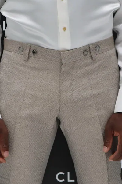 Cleofe Finati ALAIN DE BOTTON Men's Trousers- Beige BEIGE