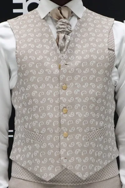 Cleofe Finati ALAIN DE BOTTON Men's Waistcoat Vest- Beige BEIGE