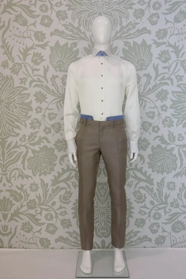 Cleofe Finati ROALD DAHL Men's Trousers- Blue/Grey BLUE/GRY