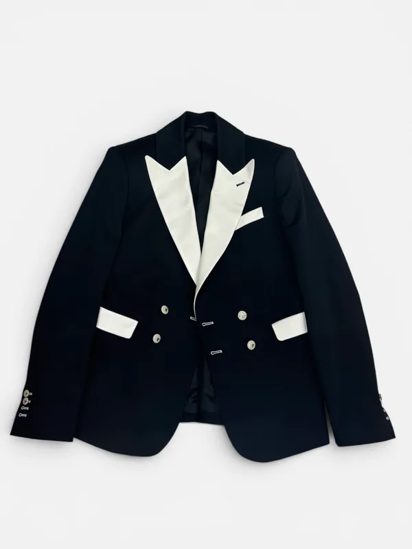 Cleofe Finati Double Breasted Suit- Black/White BLACK/WHITE