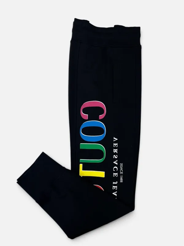 Designer Cotton Fleece Brushed Sweatpants- Black BLACK
