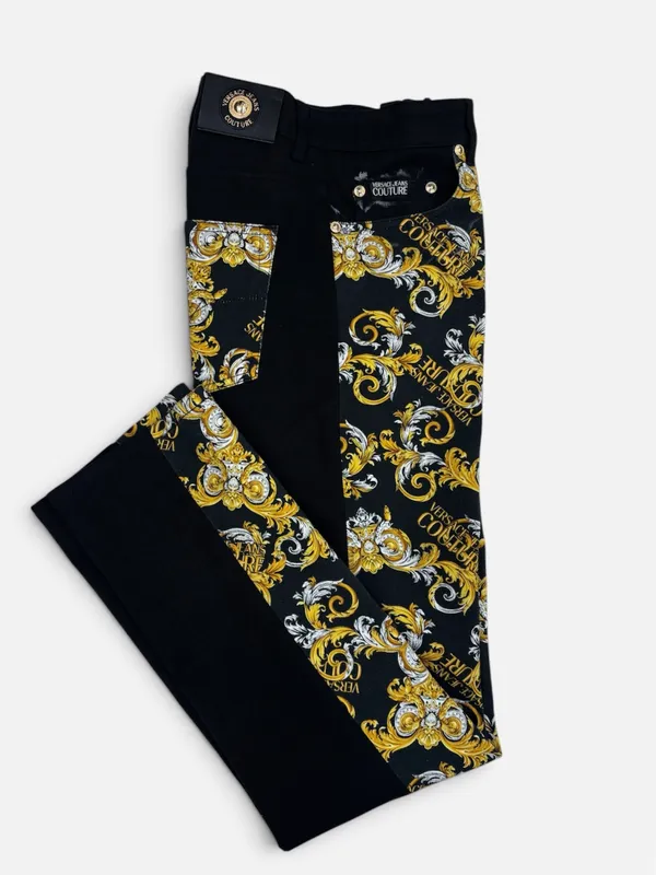 Designer Slim Milano Mix Jeans- Black/Gold BLACK/GOLD