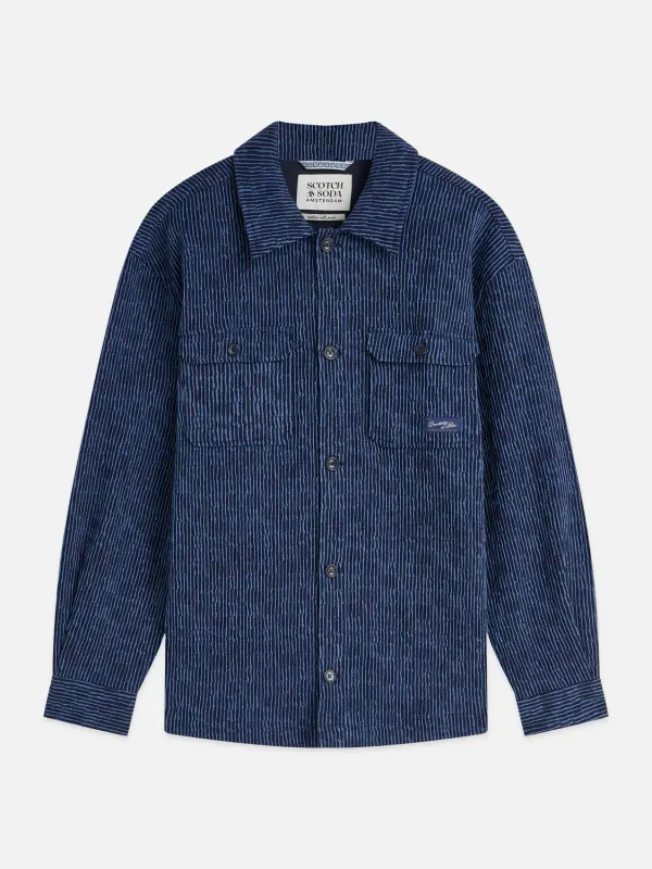 Scotch & Soda Jacquard Stripe Overshirt- Ensign Blue ENSIGN BLUE