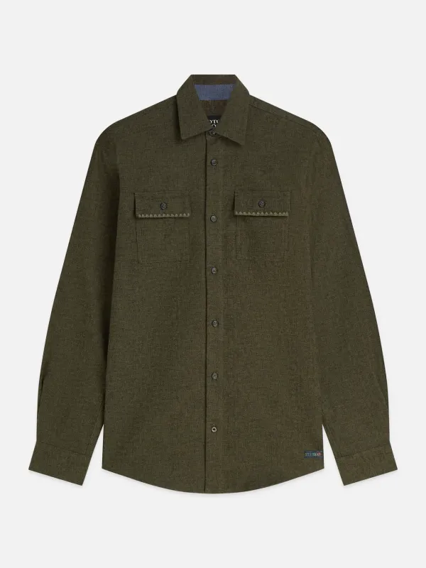 Scotch & Soda Mélange Regular-Fit Shirt- Forest FOREST