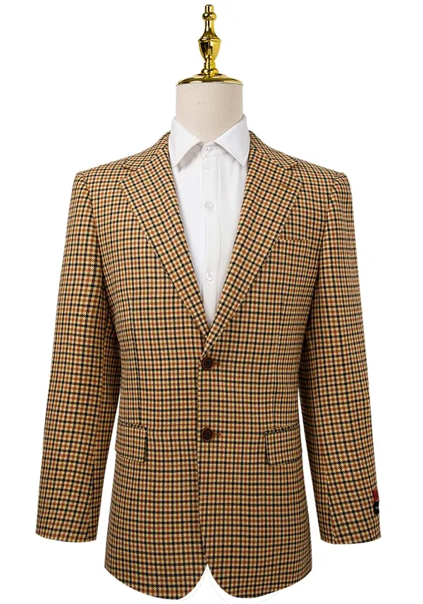 Bresciani Clothing Modern Fit Sport Jacket- Rust/Black RUST/BLACK