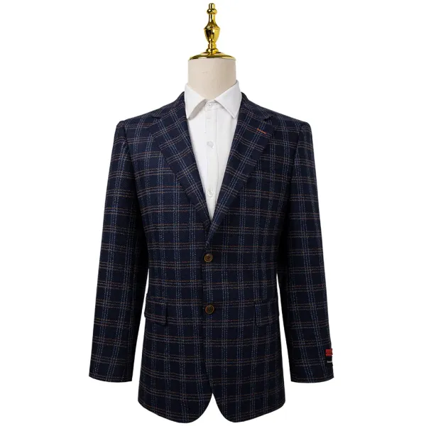 Bresciani Clothing Modern Fit Sport Jacket- Navy Check NAVY CHECK