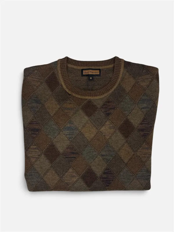 Lenor Romano Argyle Sweater- Amber AMBER