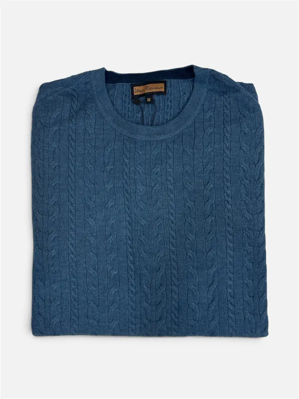 Lenor Romano Cable Sweater- Slate Blue SLATE BLUE