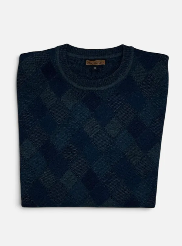 Lenor Romano Argyle Sweater- Forest FOREST
