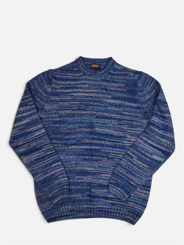 Lenor Romano Crochet Wool Sweater- Indigo INDIGO