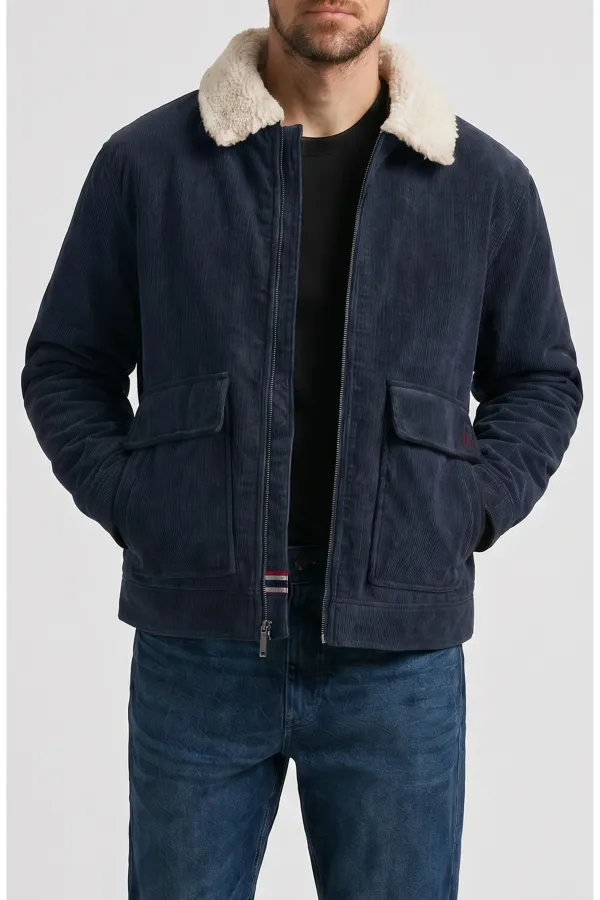 Hunter Crace Corduroy Jacket- Navy NAVY