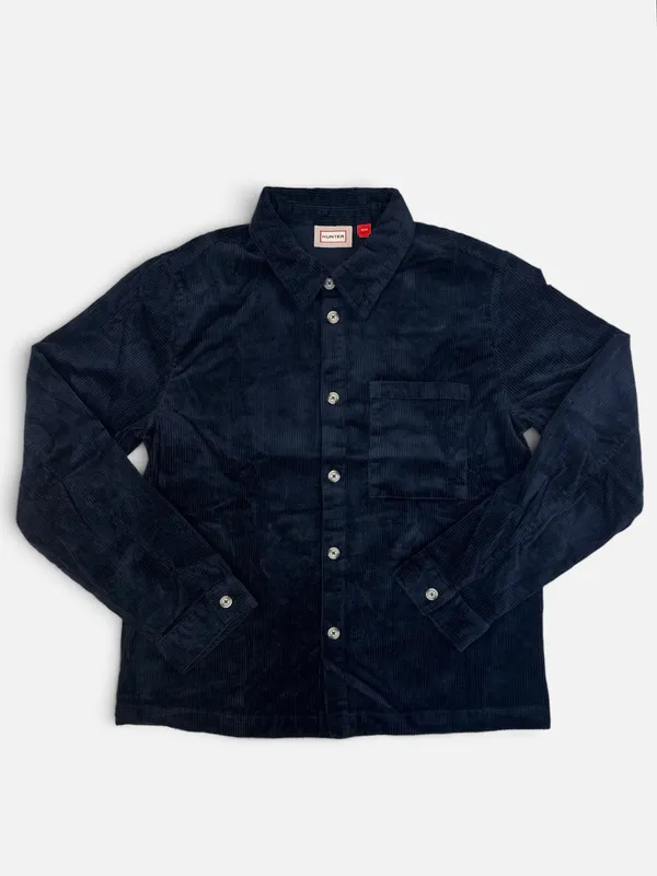 Hunter Ribbed Button Up- Navy NAVY