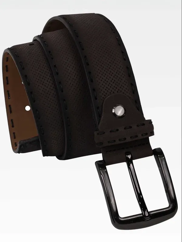 7 Downie St. Pin Dot Belt- Brown/Black BROWN/BLACK