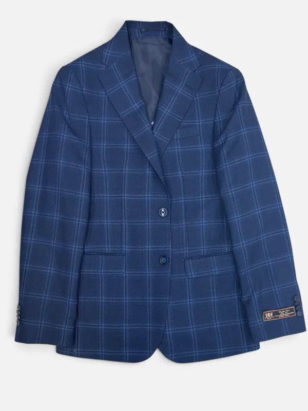 Masculini Wool Plaid Sportcoat- Blue BLUE
