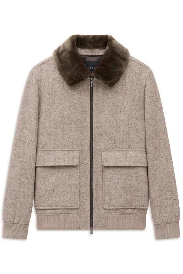 Bugatti Clothing Wool Blouson Oversized Parka- Beige BEIGE