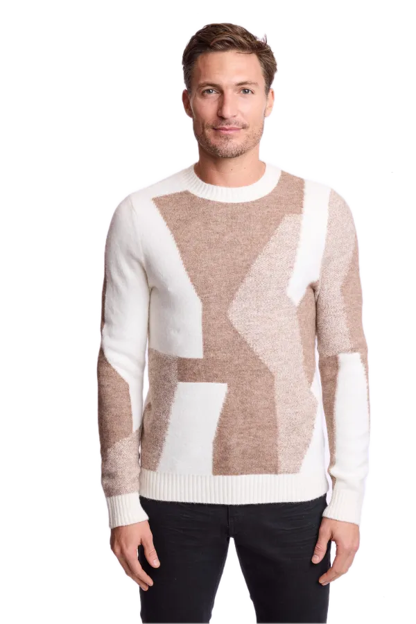 PAISLEY & GRAY Crewneck Sweater - Brown & Tan BROWN TAN