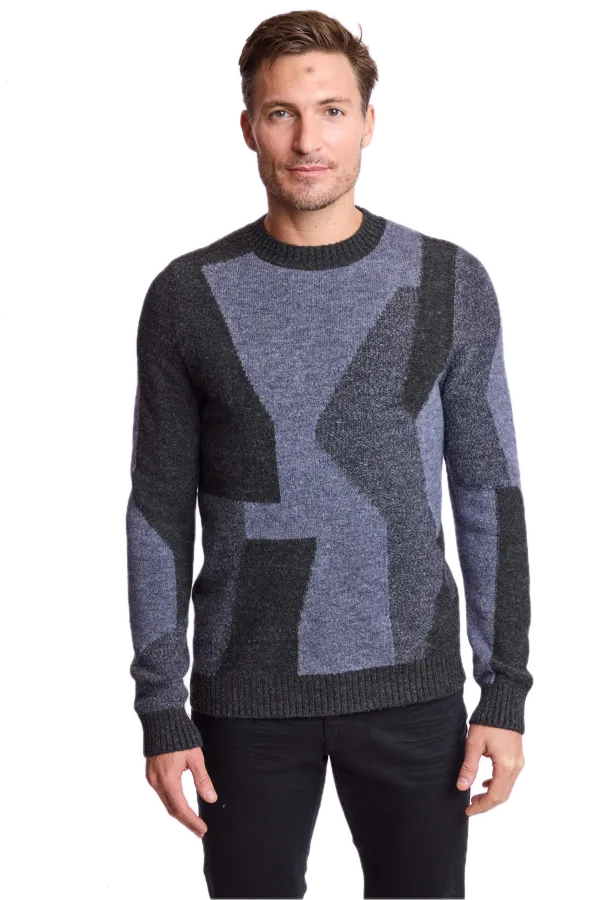 PAISLEY & GRAY Crewneck Sweater - Charcoal & Blue Grey CHAR BLU GREY