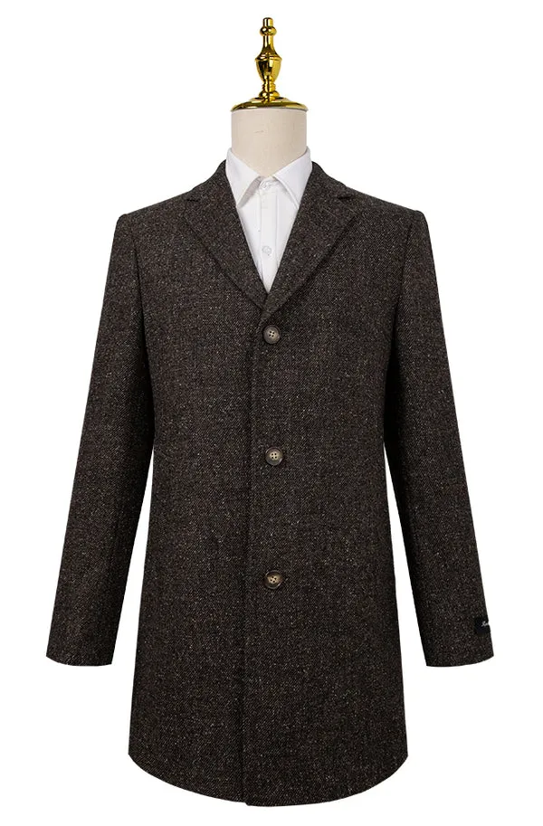 Bresciani Clothing Wool & Cashmere Overcoat- Brown BROWN