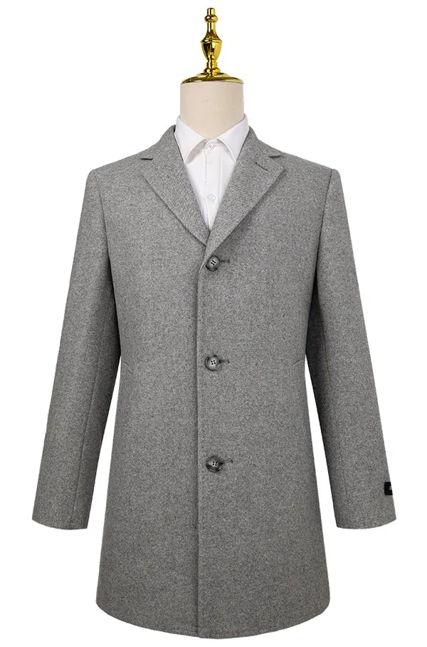 Bresciani Clothing Wool & Cashmere Overcoat- Gray Twill GRAY TWILL