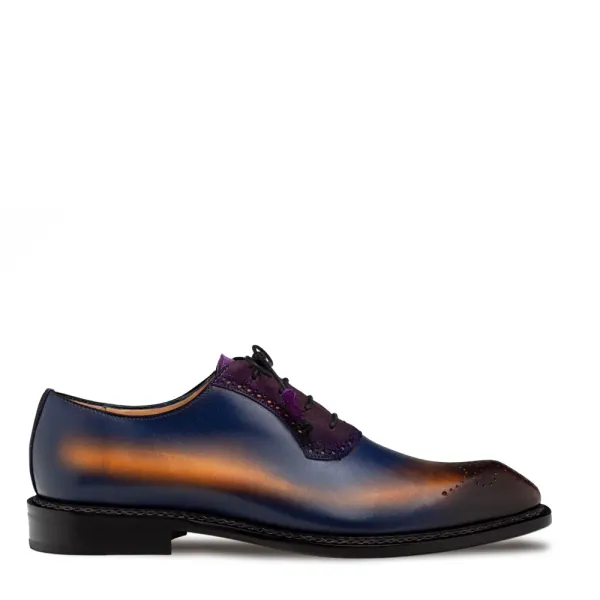 Mezlan Shoes Bretton Multi-Tone Oxfords- Purple/Multi PURPLE/MULTI