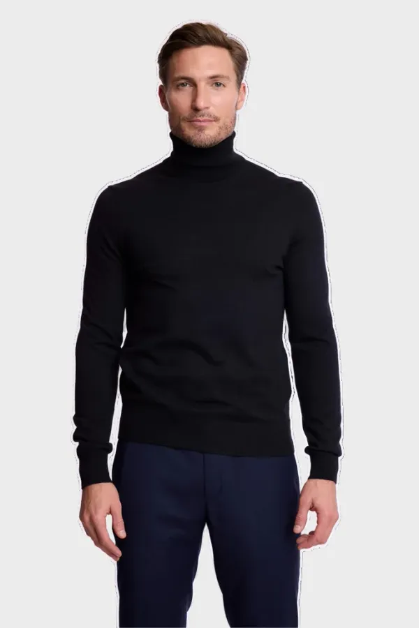 PAISLEY & GRAY Luxe Fine Gauge Turtleneck - Black Nightfall BLACK