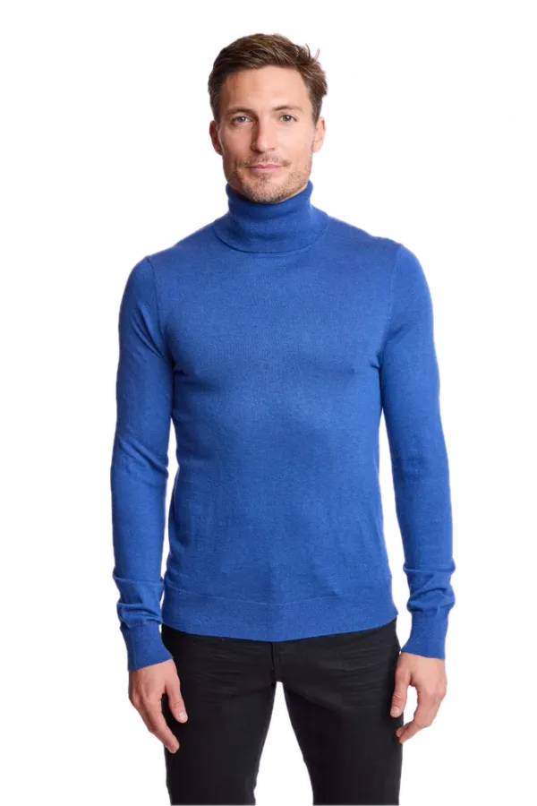 PAISLEY & GRAY Luxe Fine Gauge Turtleneck - Vibrant Blue BLUE