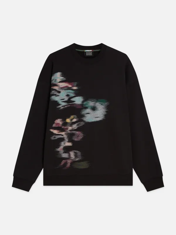 Scotch & Soda Placed Embroidered Artwork Loose-Fit Sweatshirt- Meteorite MULTI